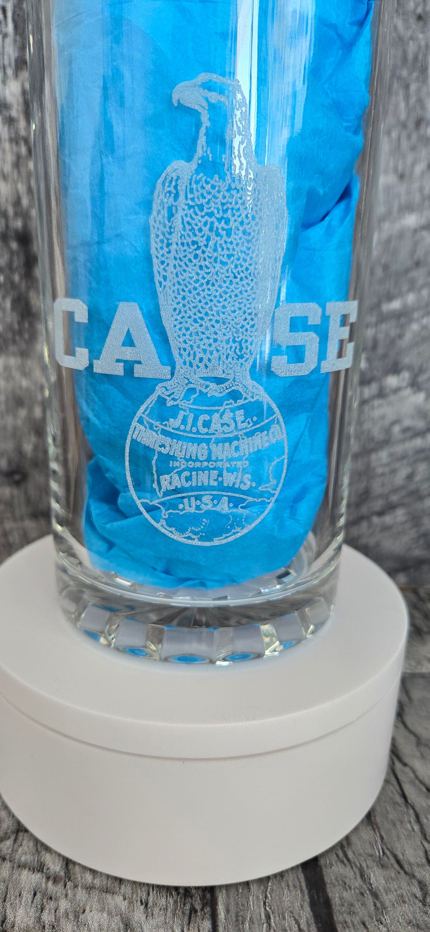 Glass Mug J.I. CASE Tractor Laser Engraved Beer Mug