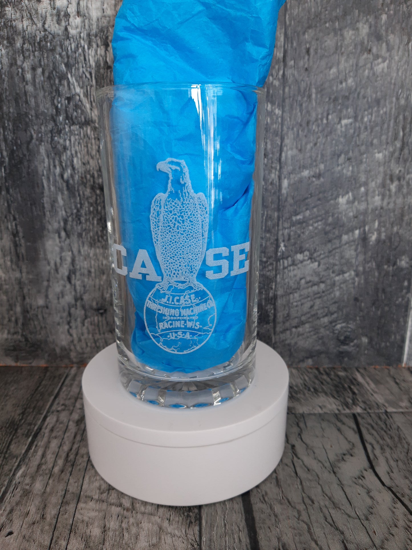 Glass Mug J.I. CASE Tractor Laser Engraved Beer Mug
