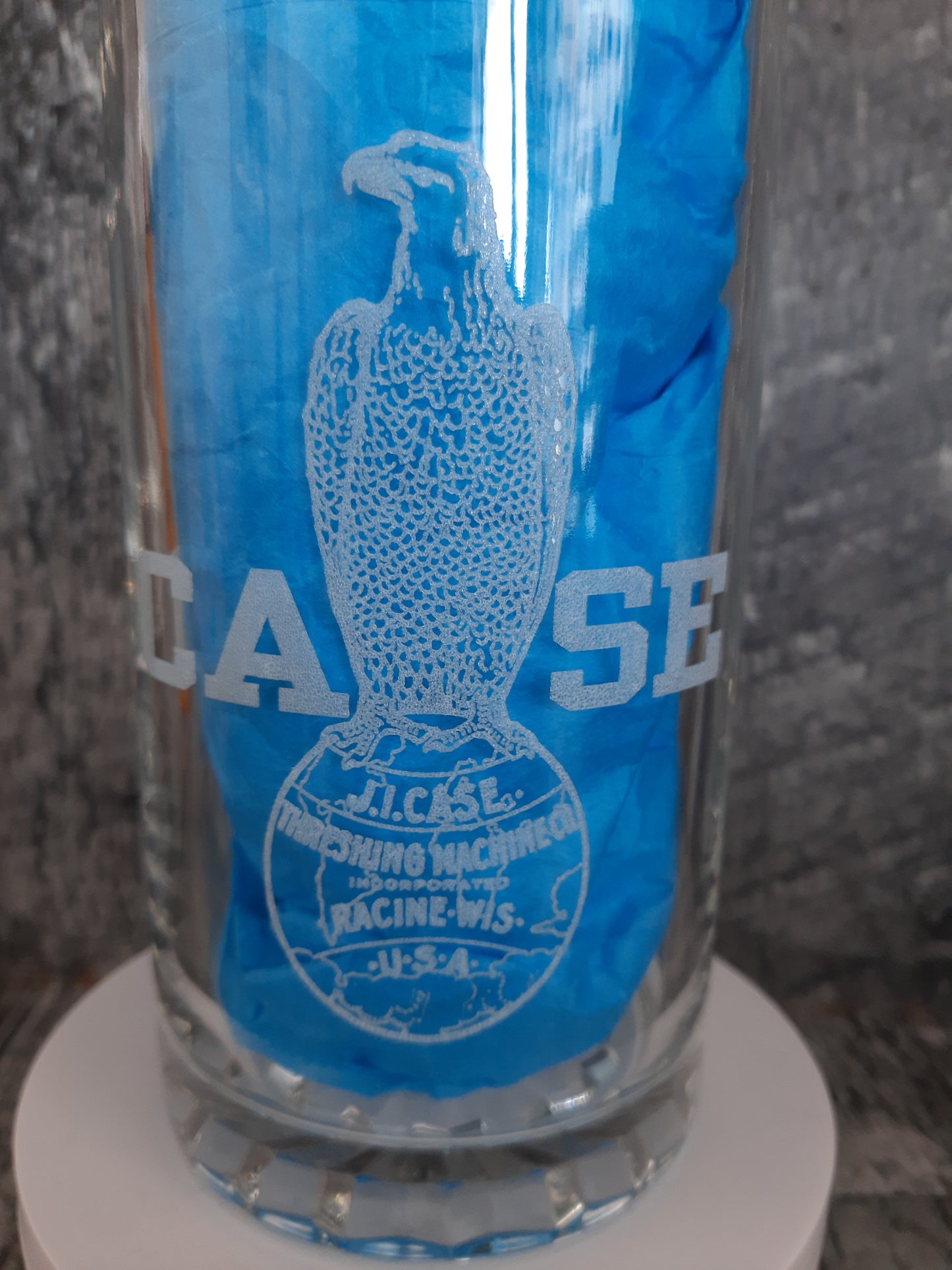 Glass Mug J.I. CASE Tractor Laser Engraved Beer Mug