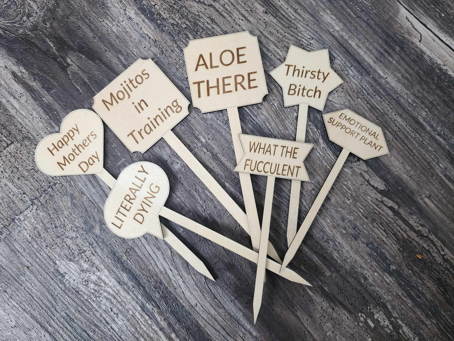 Punny Plant Stakes/Funny Plant Markers/Plant Stakes/Garden Stakes/Flower Pot Stakes/Plant signs