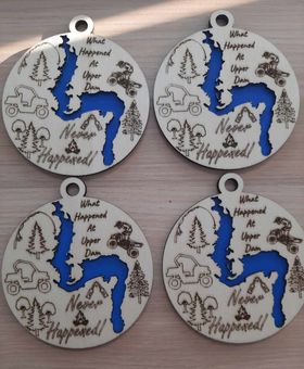 Upper Dam Upper Valley Dam Burrows Lake Custom Designed Ornaments Wood Duck Mountains, MB Canada