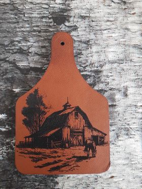 Leather Tags Leather Cow Ear Tag 3x2 Inch Leather Labels with Hole