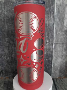 Softball Mama Full Wrap Maker 20 oz Soft Matte Lipstick Red