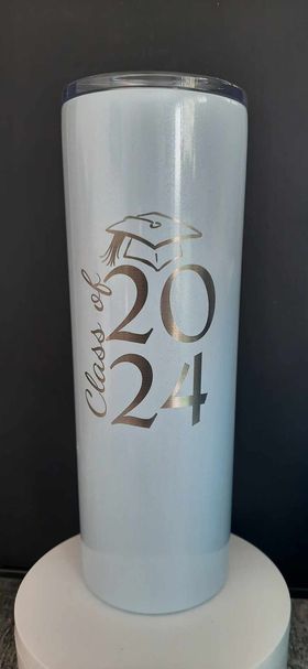 Class of 2024 Skinny Steel 20oz Iceberg Glitter