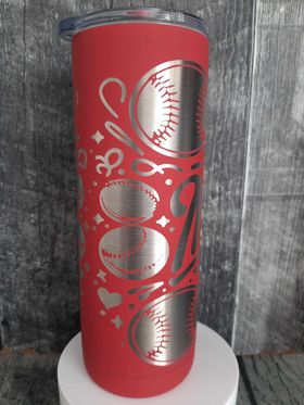 Softball Mama Full Wrap Maker 20 oz Soft Matte Lipstick Red