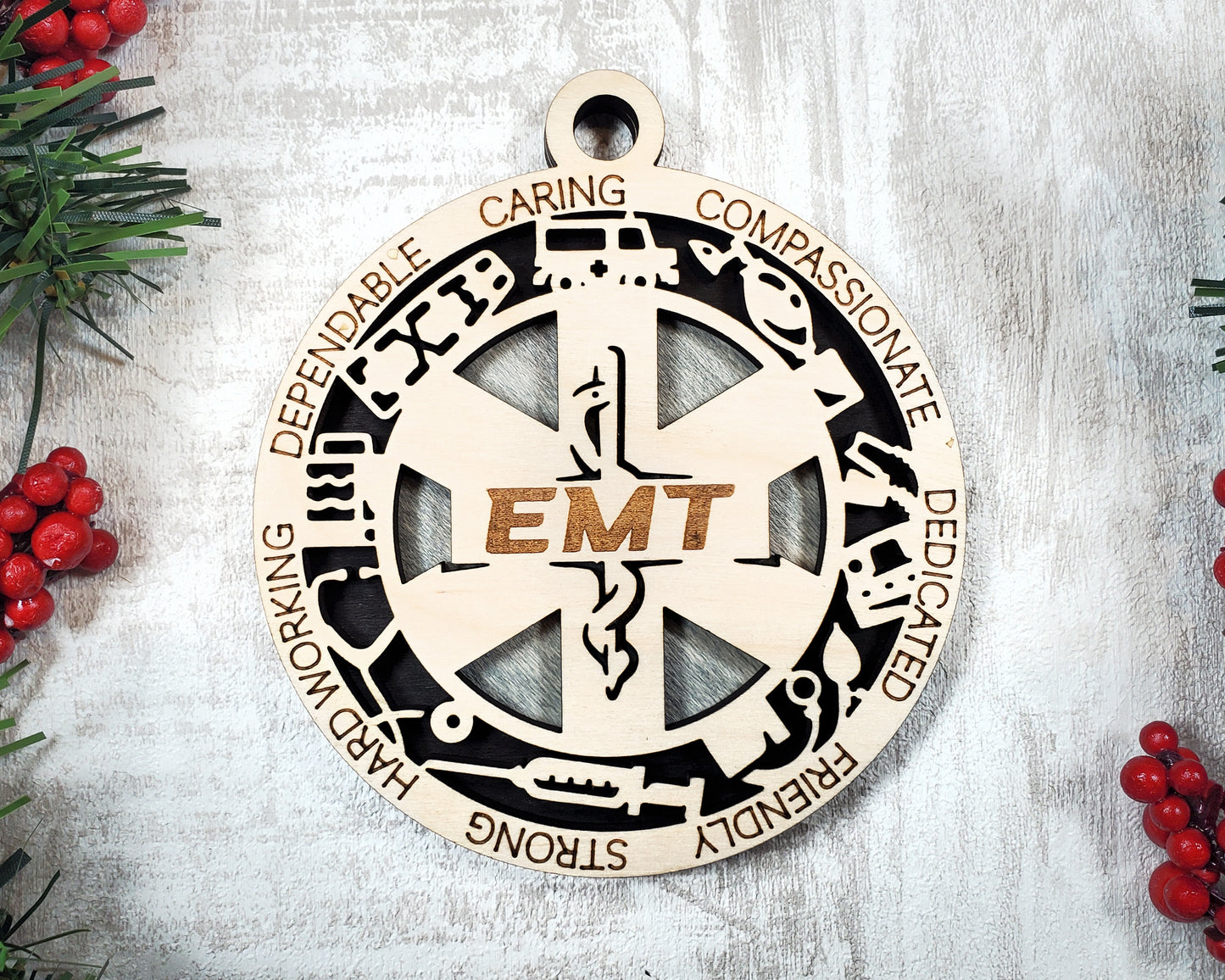 Paramedic E.M.T. First responder Customized Personalized Ornaments Wood