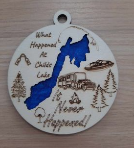 Childs Lake Custom Designed Ornaments Wood Childs Lake, MB Canada