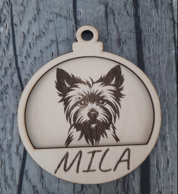 Dog Christmas Ornament, Christmas Decor Customized Personalized Laser Engraved Laser Cut