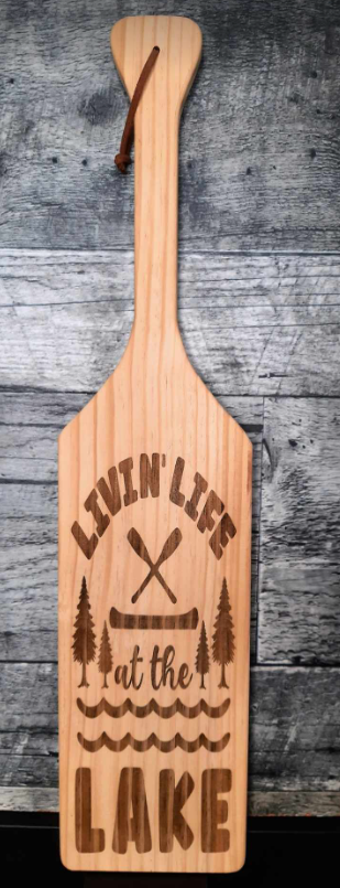Boat Paddle Decor Lake Life Custom Lazor Engraved
