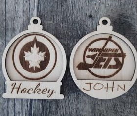Ice Ice Hockey NHL Ornament , sign or wall hanger. Customized Personalized Laser Engraved Laser Cut