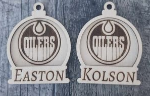 Ice Ice Hockey NHL Ornament , sign or wall hanger. Customized Personalized Laser Engraved Laser Cut