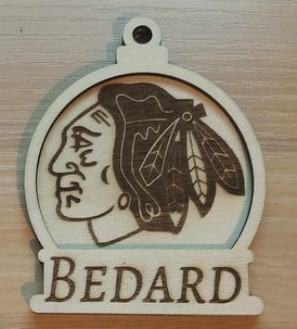 Ice Ice Hockey NHL Ornament , sign or wall hanger. Customized Personalized Laser Engraved Laser Cut