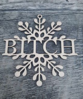 Swear Flake Wood Ornaments Customized Personalized Laser Engraved Laser Cut