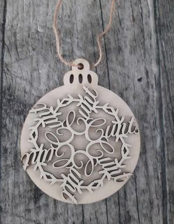 Swear Flake Wood Ornaments Customized Personalized Laser Engraved Laser Cut