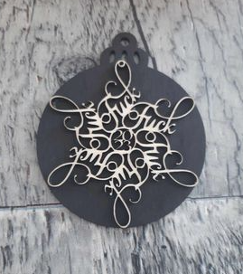 Swear Flake Wood Ornaments Customized Personalized Laser Engraved Laser Cut