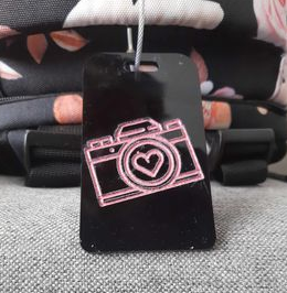 Luggage Tags Personalized Custom Engraved Acrylic Tag w/Name Loop for Suitcases Bag Women Travel Men Adult