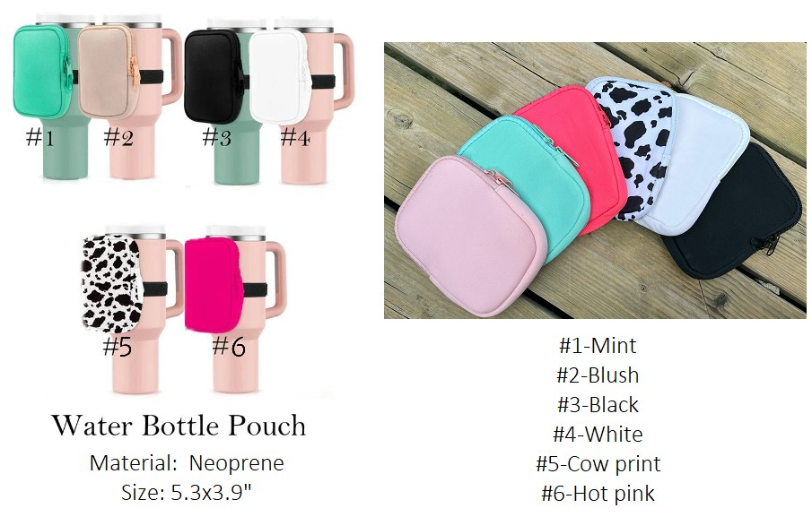 Water Bottle Pouch for a variety Tumblers