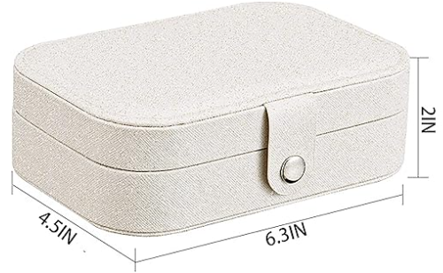 Jewellery Box for Women Doubel Layer Travel Jewellery Organiser for Necklace Earring Rings Sparkle Jewellery Holder Case