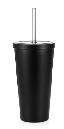 White 19oz Stainless Steel Tumbler with Straw Lid