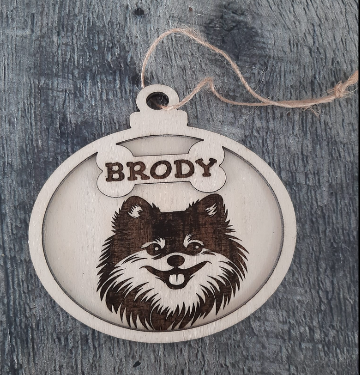 Dog Christmas Ornament, Christmas Decor Customized Personalized Laser Engraved Laser Cut