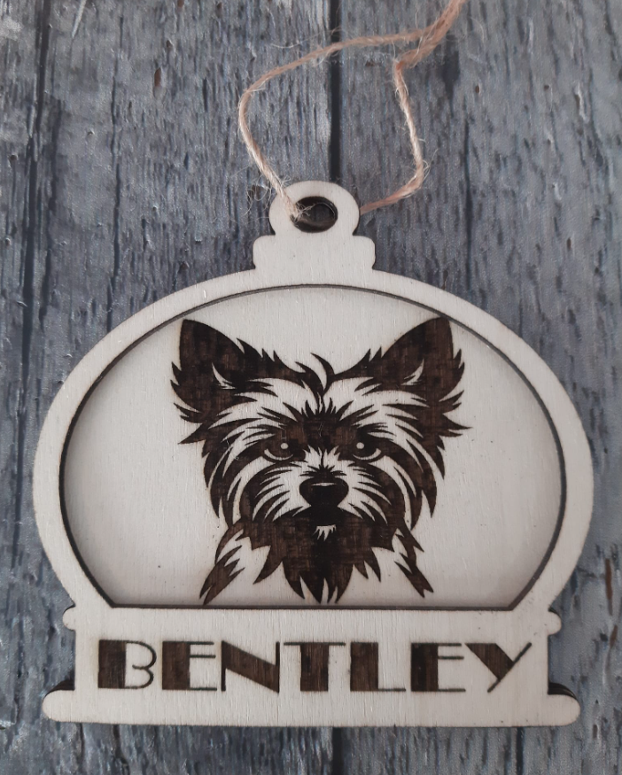 Dog Christmas Ornament, Christmas Decor Customized Personalized Laser Engraved Laser Cut