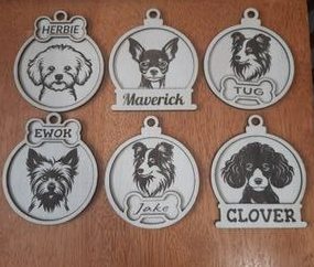 Dog Christmas Ornament, Christmas Decor Customized Personalized Laser Engraved Laser Cut