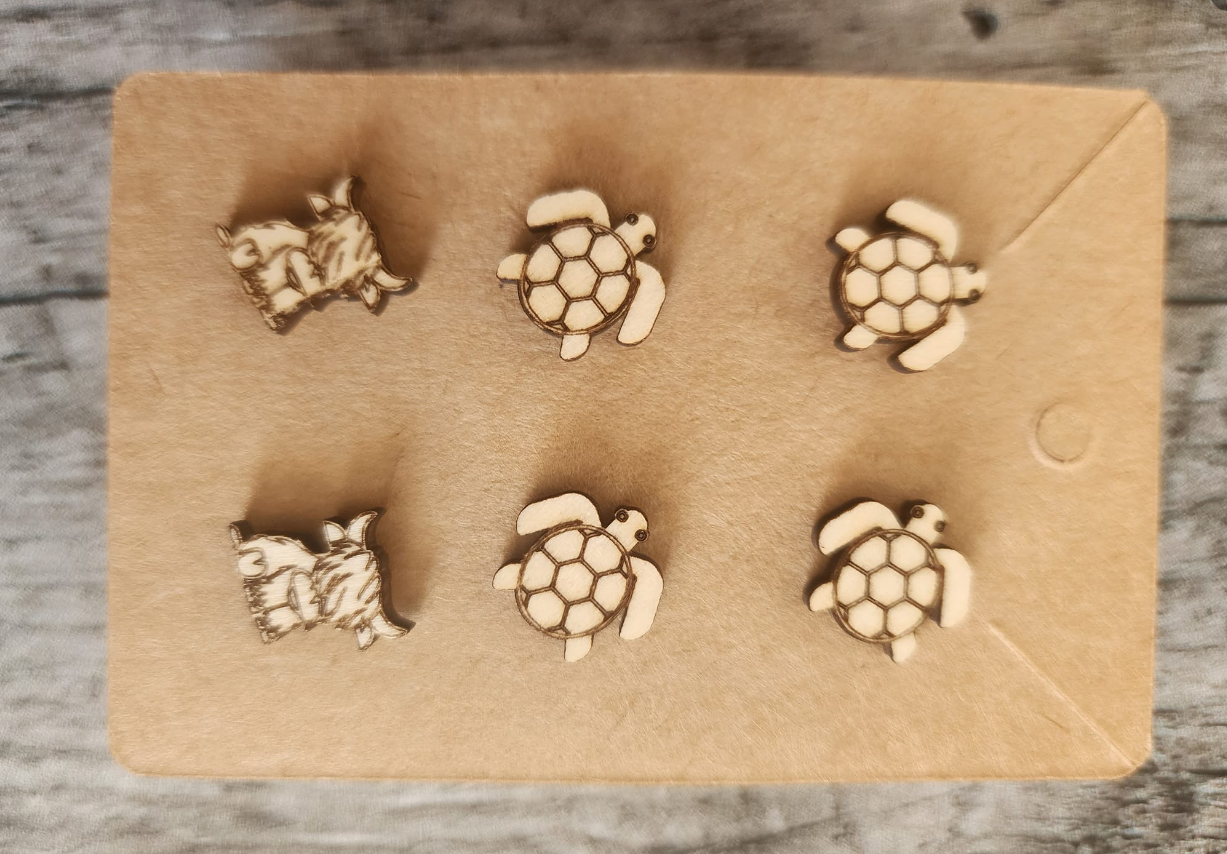 Cute Stud Earrings Handcrafted Laser Cut.