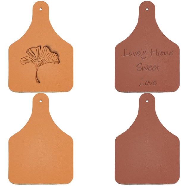 Leather Tags Leather Cow Ear Tag 3x2 Inch Leather Labels with Hole