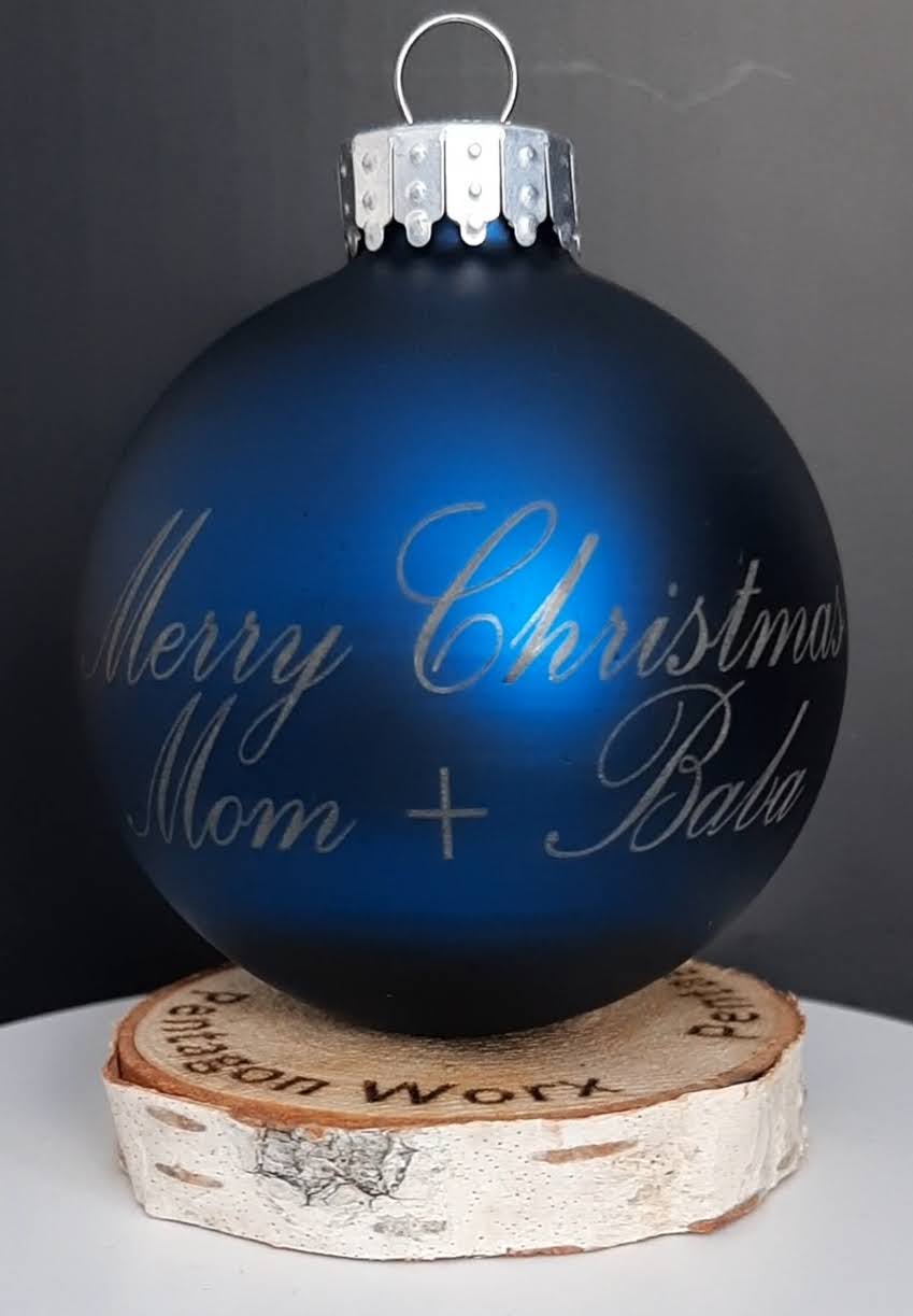 65mm/2.6inch Matte Colored Glass Ball Ornaments Custom Personalized Engraved