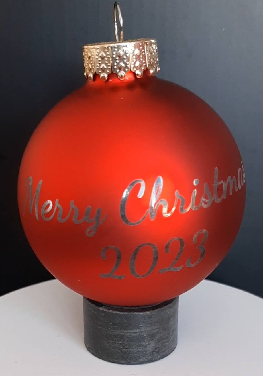 65mm/2.6inch Matte Colored Glass Ball Ornaments Custom Personalized Engraved