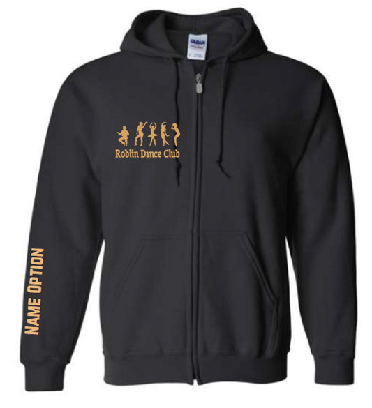 Zip-Up Hoodie BLACK Roblin Dance Club