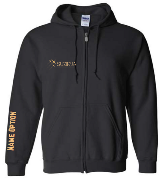 Zip-Up Hoodie BLACK SUZIR'JA Flying Stars