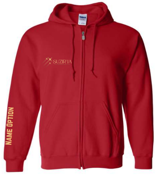 Zip-Up Hoodie RED SUZIR'JA Flying Stars