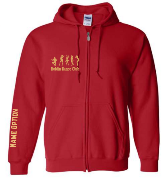 Zip-Up Hoodie RED Roblin Dance Club