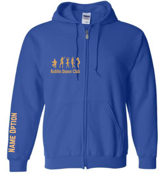 Zip-Up Hoodie ROYAL BLUE Roblin Dance Club