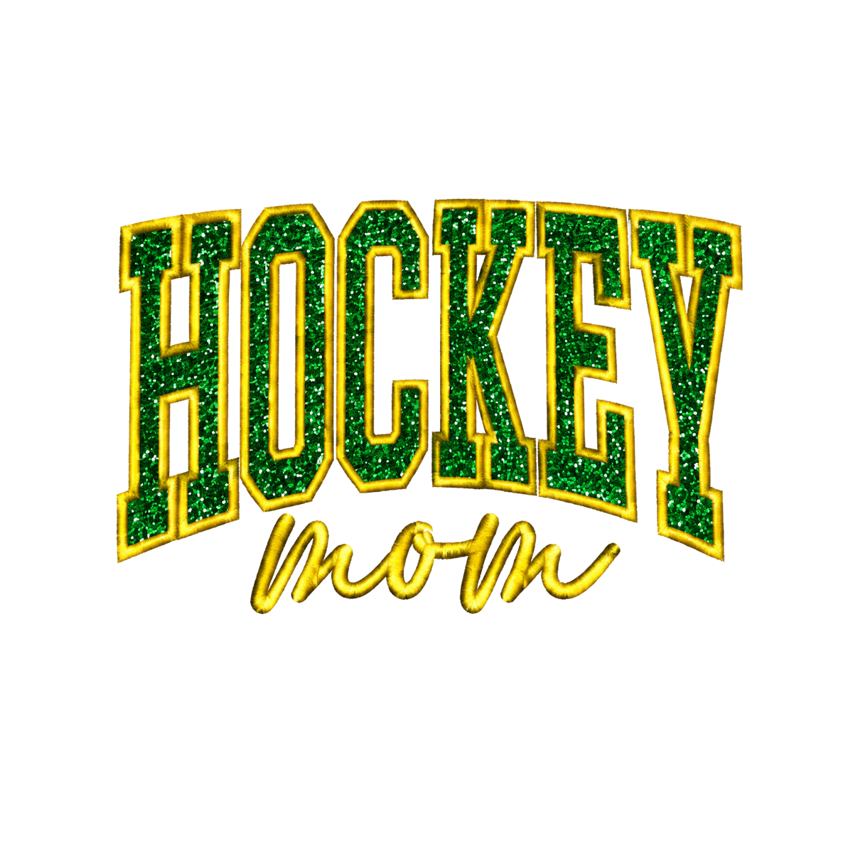 HOCKEY MOM Glitter Applique Crewneck Sweatshirt