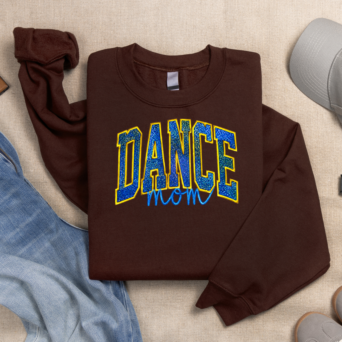 DANCE MOM Glitter Applique Crewneck Sweatshirt