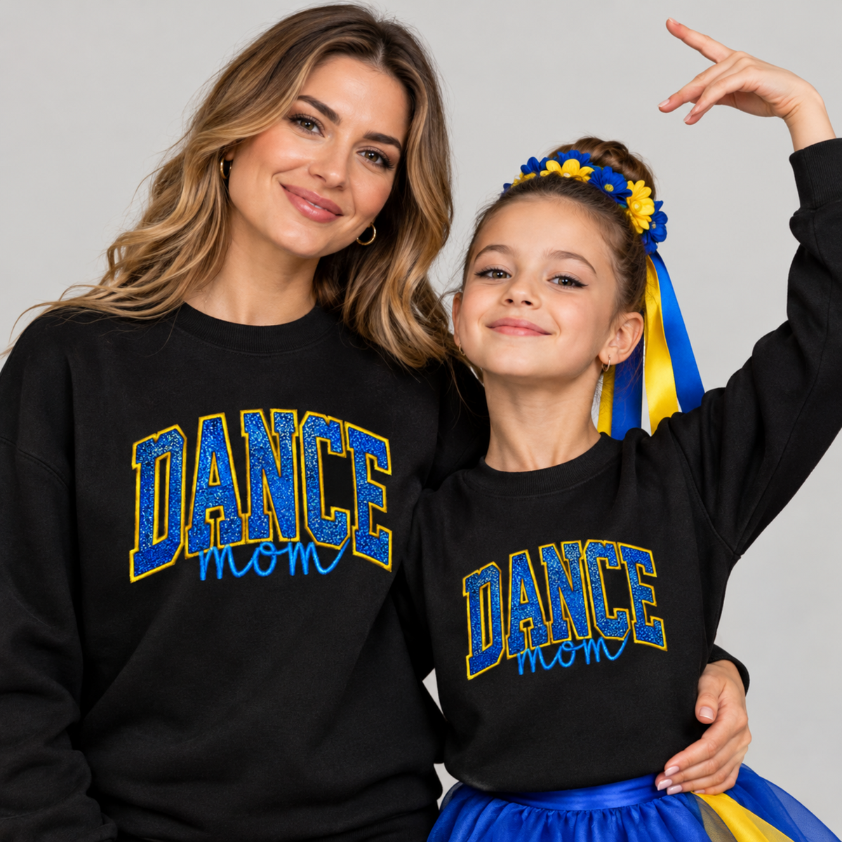 DANCE MOM Glitter Applique Crewneck Sweatshirt